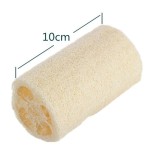 Natural loofah sponge, cylindrical shape, for bathroom, 10 x 6 cm